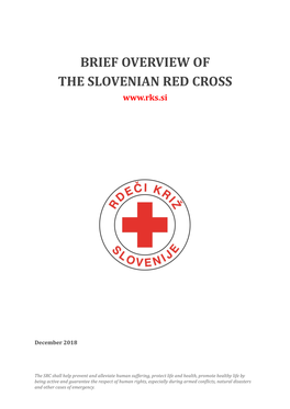 Brief Overview of the Slovenian Red Cross