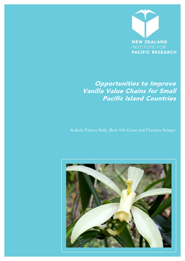Opportunities to Improve Vanilla Value Chains for Small Pacific Island Countries