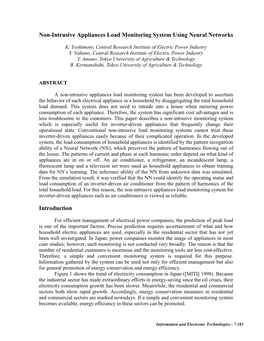 Non-Intrusive Appliances Load Monitoring System Using Neural Networks