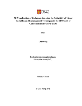 3D Visualization of Cadastre: Assessing the Suitability of Visual Variables and Enhancement Techniques in the 3D Model of Condominium Property Units