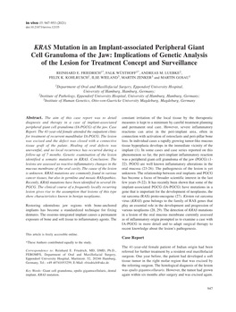 KRAS Mutation in an Implant-Associated Peripheral Giant