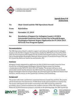 Resolution of Support for Arlington County's CC2DCA Intermodal