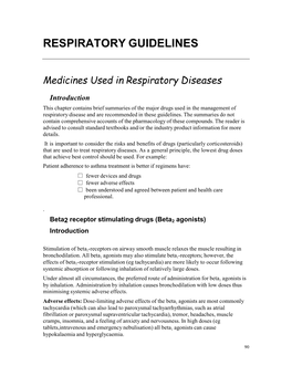 Respiratory Guidelines