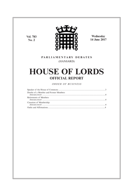 House of Lords Official Report