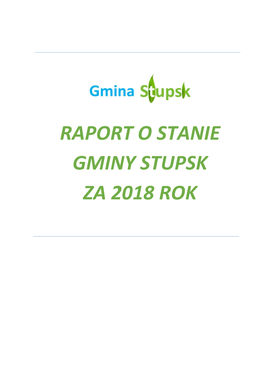 Raport O Stanie Gminy Stupsk Za 2018 Rok