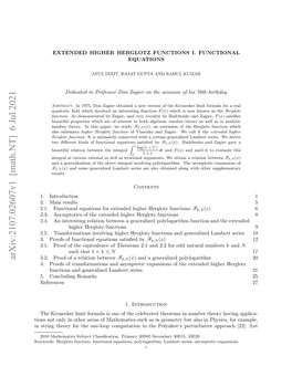 Extended Higher Herglotz Functions I. Functional Equations 2