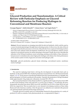 Glycerol Production and Transformation