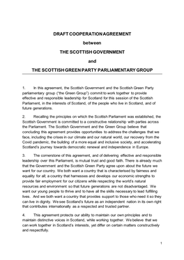 Scottish Government and Scottish Green Party Parliamentary Group