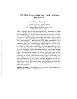 UML Modelleme Araçlarının Pratik Kullanım Için Analizi