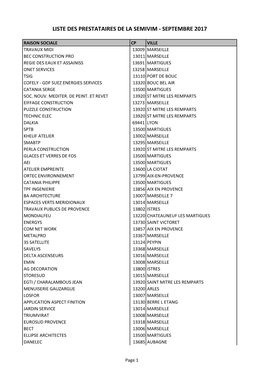 Liste De Nos Prestataires