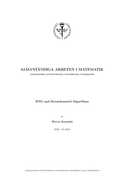 Självständiga Arbeten I Matematik