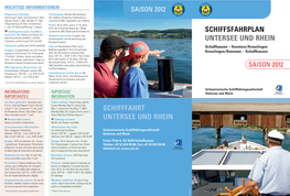 Schifffahrt Untersee Und Rhein Schiffsfahrplan Untersee Und Rhein