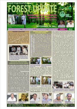 FOREST UPDATE Forest MONSOON TREE PLANTATION CAMPAIGN 2011 in PUNJAB by Punjab Forest Department
