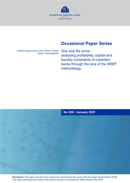 Analysing Profitability, Capital and Liquidity Constraints of Custodian Banks Through the Lens of the SREP Methodology