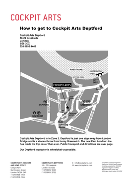 How to Get to Cockpit Arts Deptford