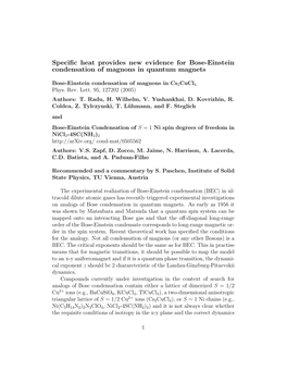 Specific Heat Provides New Evidence for Bose-Einstein Condensation Of