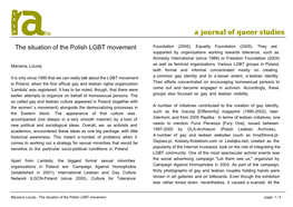 The Situation of the Polish LGBT Movement Foundation (2005), Equality Foundation (2005)