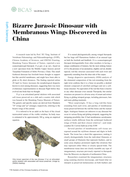 116 Bizarre Jurassic Dinosaur with Membranous Wings Discovered In