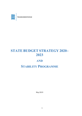 State Budget Strategy 2020-2023 and Stability Programme 2019
