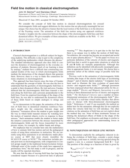 Field Line Motion in Classical Electromagnetism John W