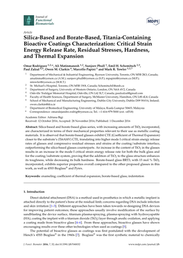 Silica-Based and Borate-Based, Titania