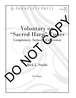 Voluntary on “Sacred Harp” Tunes