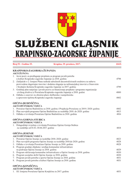 Proračun Općine Budinščina Za 2018. Godinu I Projekcija Proračuna Za 2019 I 2020