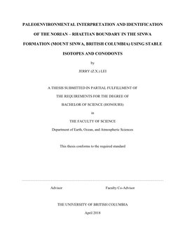 Paleoenvironmental Interpretation and Identification