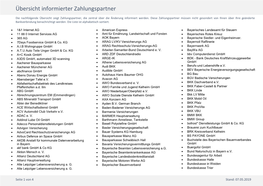 Übersicht Informierter Zahlungspartner