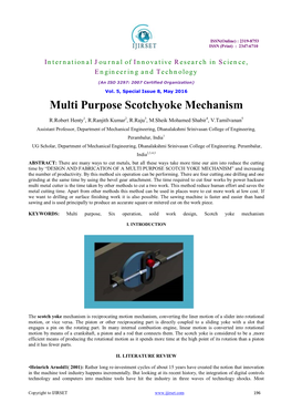 Multi Purpose Scotchyoke Mechanism