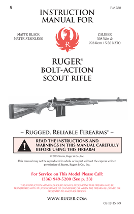 Scout Rifle Instruction Manual