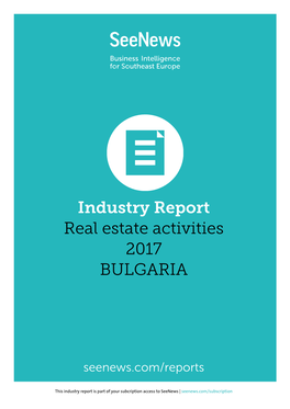 Industry Report Real Estate Activities 2017 BULGARIA
