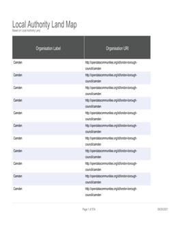 Local Authority Land Map Based on Local Authority Land