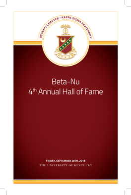 Beta-Nu 4Th Annual Hall of Fame