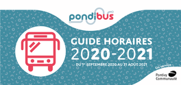 Pondibus – Guide Des Horaires 2020 / 2021