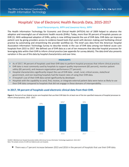 Hospitals' Use of Electronic Health Records Data, 2015-2017