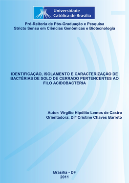 Pró-Reitoria De Pós-Graduação E Pesquisa Stricto Sensu Em Ciências Genômicas E Biotecnologia