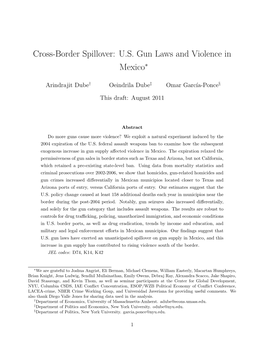 Cross-Border Spillover: U.S. Gun Laws and Violence in Mexico∗
