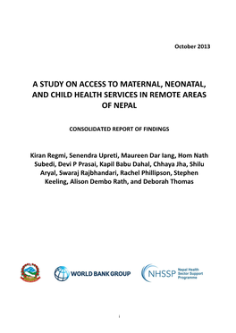 Remote Areas Study Report