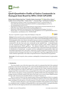 Quali-Quantitative Profile of Native Carotenoids in Kumquat from Brazil