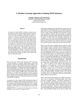 A Machine Learning Approach to Linking FOAF Instances