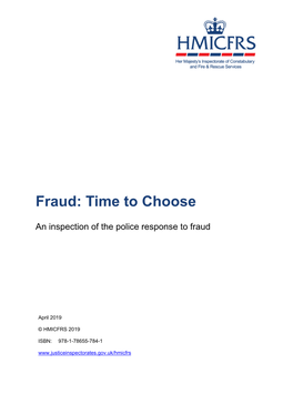 Time to Choose: an Inspection of the Police Response to Fraud