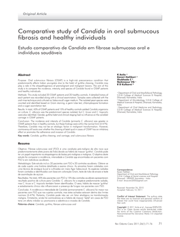 Comparative Study of Candida in Oral Submucous Fibrosis and Healthy Individuals