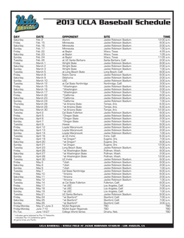 2013 BSB Schedule.Indd