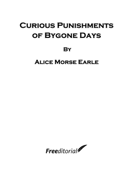 Curious Punishments of Bygone Days