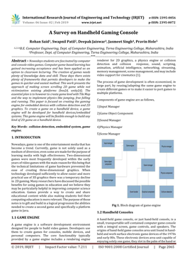 A Survey on Handheld Gaming Console