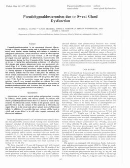 Pseudohypoaldosteronism Due to Sweat Gland Dysfunction