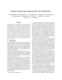 Flywheel: Google's Data Compression Proxy for the Mobile