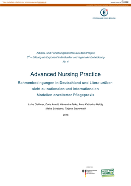 Advanced Nursing Practice