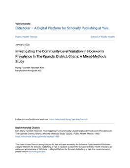 Investigating the Community-Level Variation in Hookworm Prevalence in the Kpandai District, Ghana: a Mixed-Methods Study